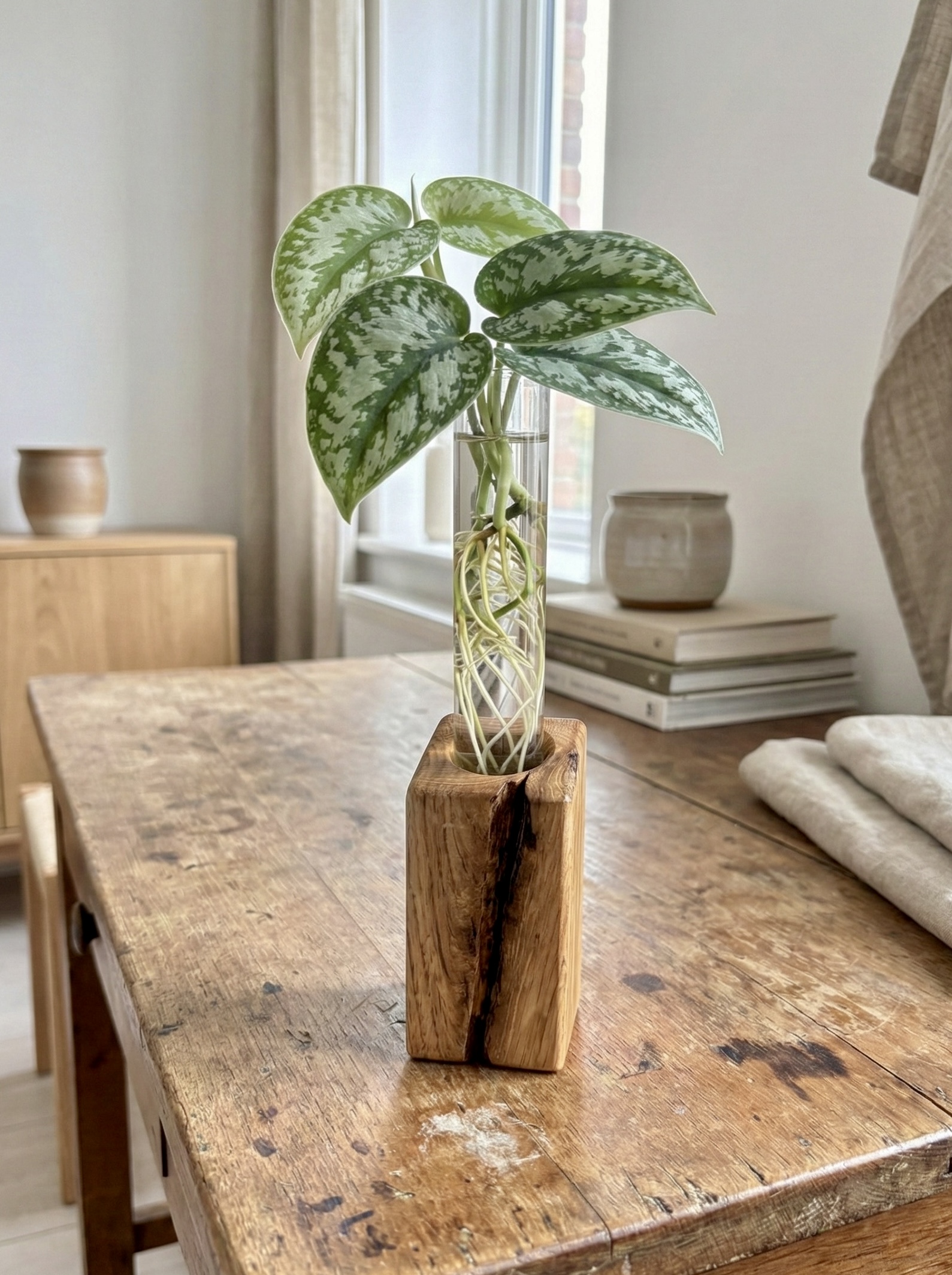 BotaneryLab ELEMENT Dub - drevený stojan na zakoreňovanie rastlín WoodenBotanery Motív: A