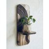 Wooden Wall Plant Stand LUNA: Acacia (Semicircle Pattern)