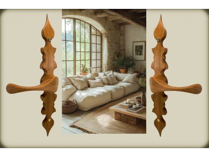 Rodope III fakilincs tölgyfa (Kilincstengely átmérő 8x8 mm, Kulcslyuk típusok PZ, Zártest és a kilincstengely távolsága 90 mm)