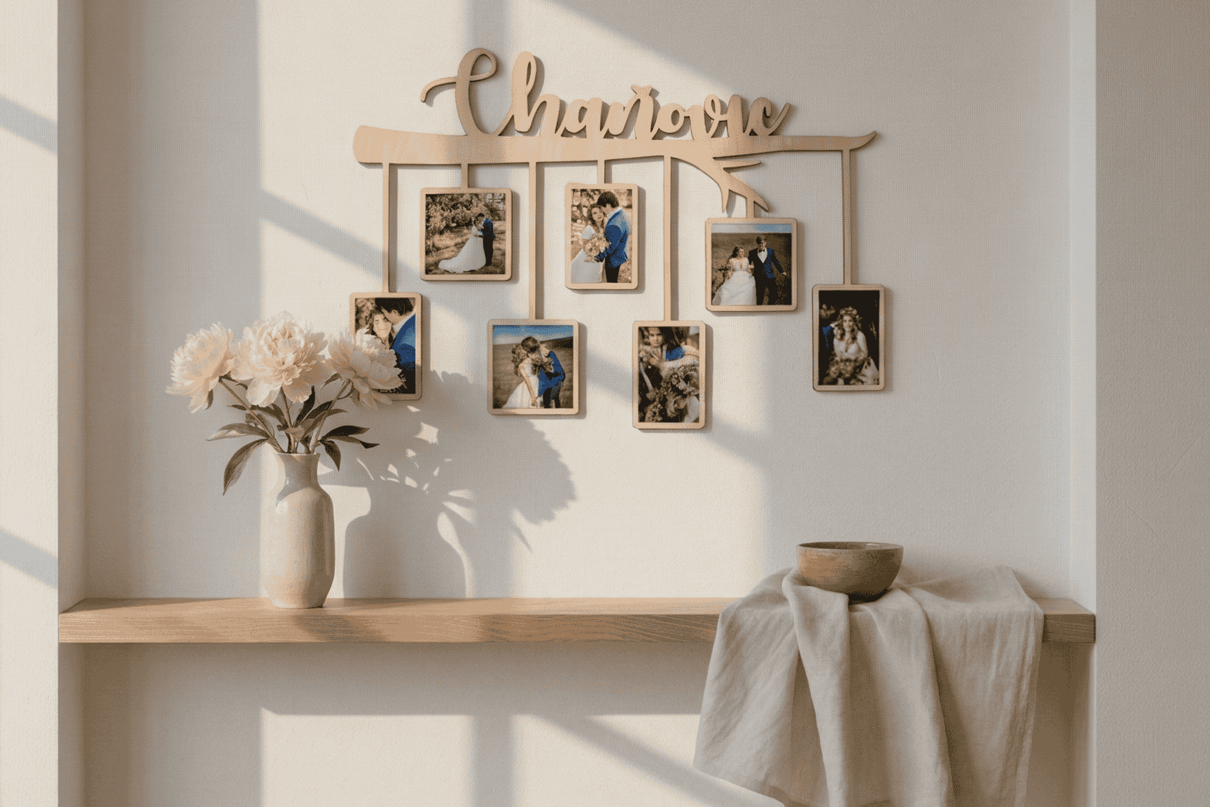 Ein Namensschild aus Holz für die Wand – eine originelle Dekoration, die eine Geschichte erzählt