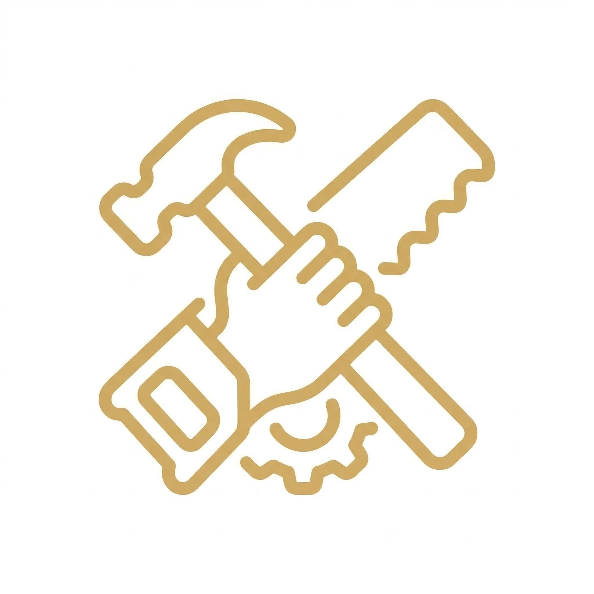 ein minimalistisches Symbol für Handwerkskunst, das für handwerkliche Herstellung steht