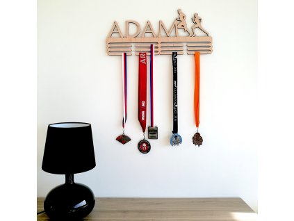 Wooden medals hanger with own name