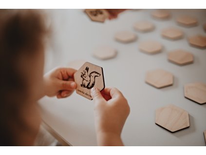 Wooden Memory Game – Animals and Their Tracks