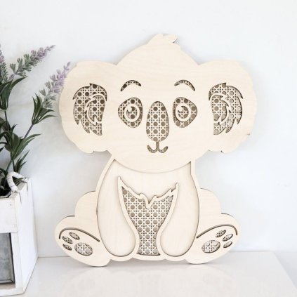 Dřevěný obraz koala