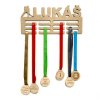 dřevěný věšák na medaile hokej
