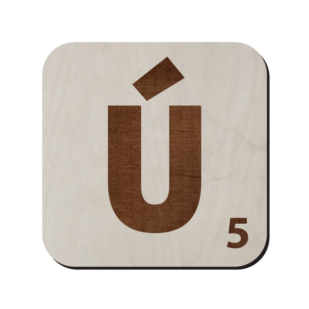 Dřevěné Scrabble písmeno "Ú"