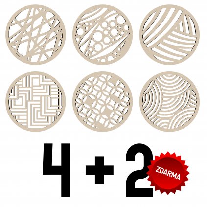 4+2 ZDARMA - dřevěné podtácky kruh