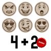 4+2 ZDARMA - dřevěné podtácky smajlíci