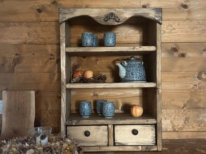 Regál so šuplíkmi