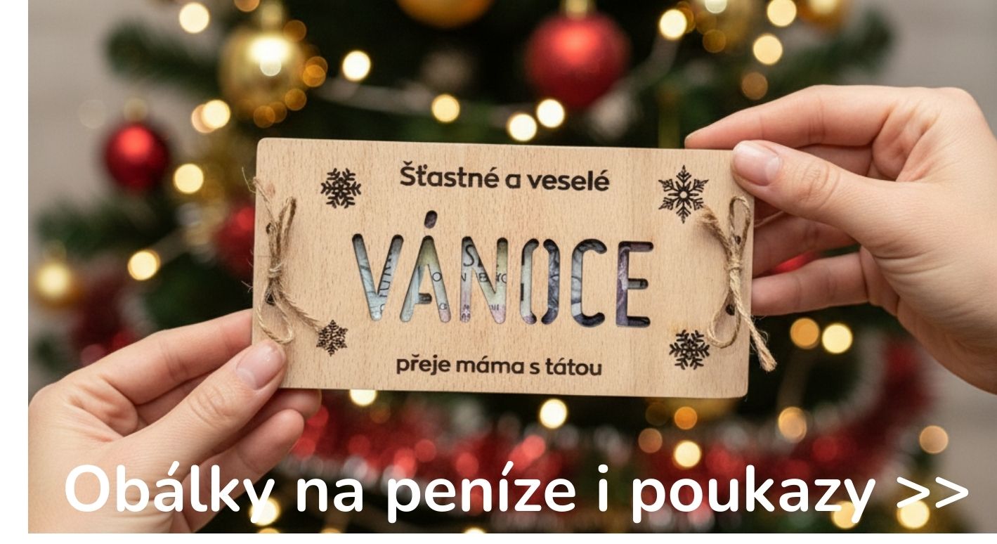 Dřevěné obálky na peníze i poukazy