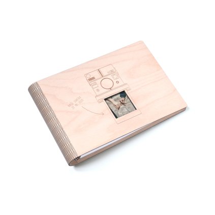 Dřevěné fotoalbum  - Polaroid