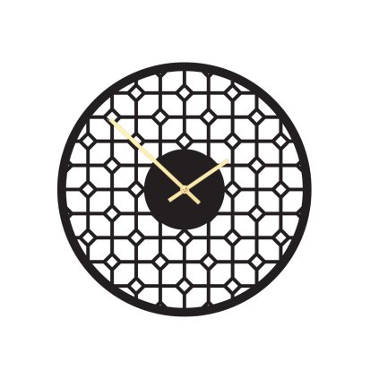 drevene hodiny mosaic black zlate rucicky