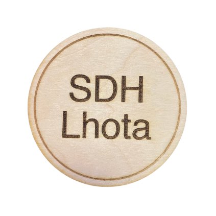 Kulatý dřevěný podtácek s vlastním textem - sada 6 ks