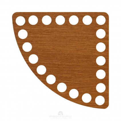 Víko na háčkování - kruhová výseč - ořechová lazura (různé velikosti)