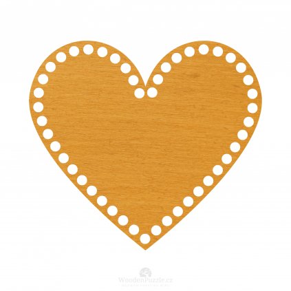 Víko na háčkování - srdce - dubová lazura (různé velikosti)