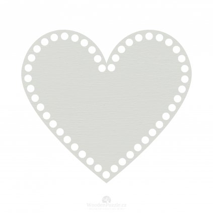 Víko na háčkování - srdce - krémové (různé velikosti)