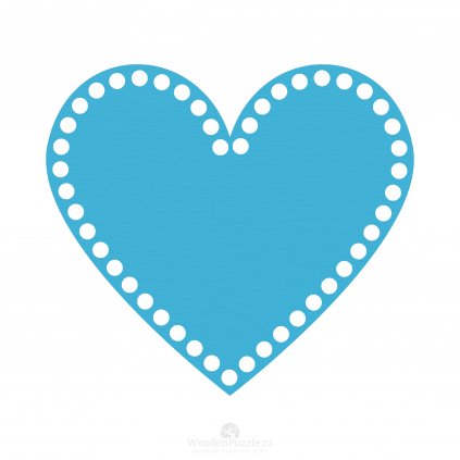 Víko na háčkování - srdce - modré (různé velikosti)