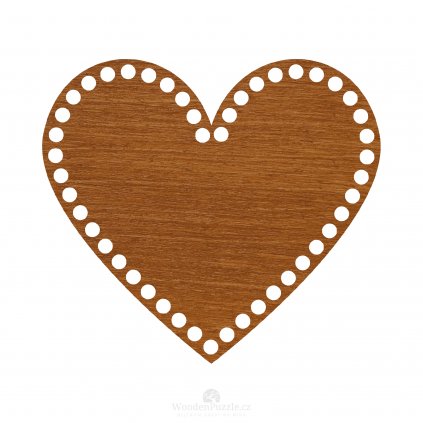 Víko na háčkování - srdce - ořechová lazura (různé velikosti)