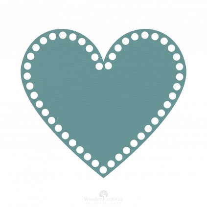 Víko na háčkování - srdce - zelené (různé velikosti)