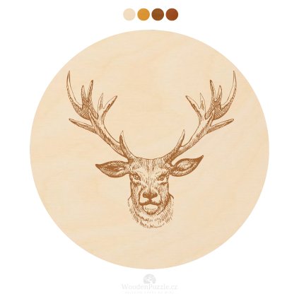 Kulatý dřevěný podtácek s motivem - Trofej