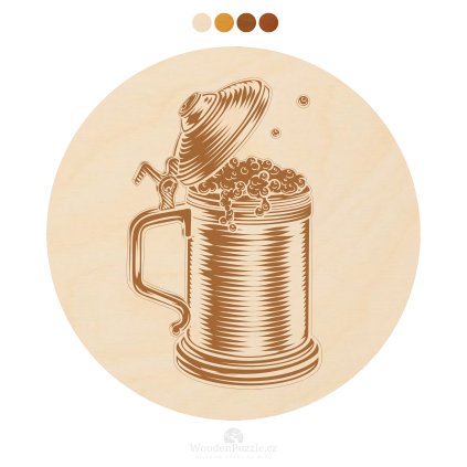 Kulatý dřevěný podtácek s motivem - Tuplák