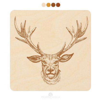 Čtvercový dřevěný podtácek s motivem - Trofej