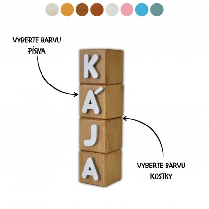 Dřevěná kostka s písmeny