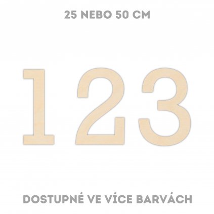 Dřevěná čísla na zeď - Serif