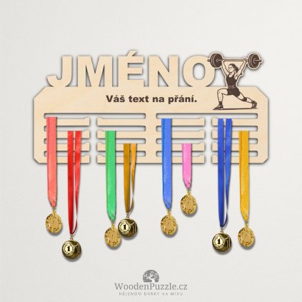 dreveny vesak na medaile vzpirani vzperacka cinka zena