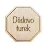 Osmiúhelníkový dřevěný podtácek s vlastním textem - sada 6 ks