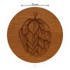 Kulatý dřevěný podtácek s motivem - Chmel