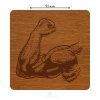 Čtvercový dřevěný podtácek s motivem - Biceps