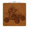 Čtvercový dřevěný podtácek s motivem - Čtyřkolka