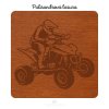 Čtvercový dřevěný podtácek s motivem - Čtyřkolka