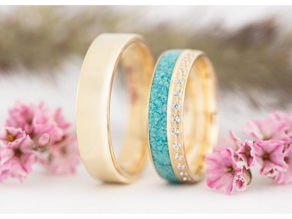 Snubní prsteny Moissanite Turquoise