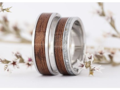 Snubní prstýnky Z-Mother of Pearl Mahogany Steel