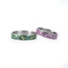 Snubní prstýnky TITANIUM - MALACHITE & BRASS & PINK MARBLE