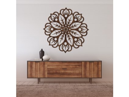 dekorace na stěnu mandala hnědá