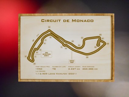 Circuit de Monaco, Monako, trať Formule 1, velikost A4, s rámečkem
