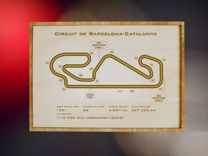 Circuit de Barcelona-Catalunya, Španělsko, trať Formule 1, velikost A4, s rámečkem