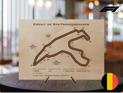 Circuit de Spa-Francorchamps, Belgie, trať Formule 1, velikost A4