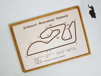 Circuit Ricardo Tormo, Valencia, MOTO GP, velikost A4, s rámečkem