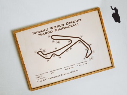 Misano World Circuit Marco Simoncelli, San Marino, MOTO GP, velikost A4, s rámečkem