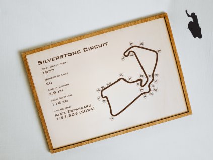 Silverstone Circuit, United Kingdom, MOTO GP, velikost A4, s rámečkem