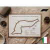 Imola Circuit, Itálie, trať Formule 1, velikost A4, s rámečkem