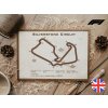 Silverstone Circuit, Velká Británie, trať Formule 1, velikost A4, s rámečkem