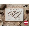 Red Bull Ring, Rakousko, trať Formule 1, velikost A4, s rámečkem