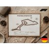 Nürburgring, Německo, trať Formule 1, velikost A4, s rámečkem