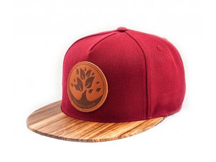 Originální snapback ze dřeva Zebrano Červená