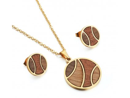 Dřevěné šperky set Earth Gold